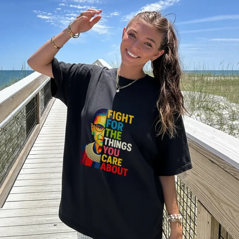 Fight for What You Care About T-Shirt – Rainbow Feminist Graphic Tee Gift for Her Bold Voices Style