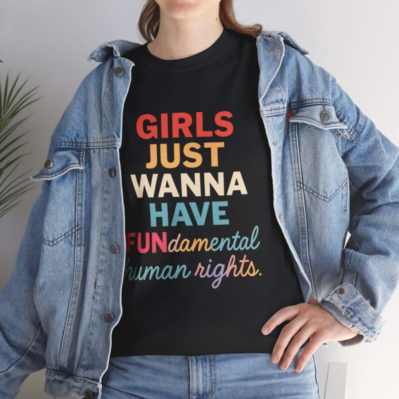 Girls Just Wanna Have FUNdamental Rights T-Shirt – Pastel Feminist Quote Tee Gift for Her | Bold Voices Style