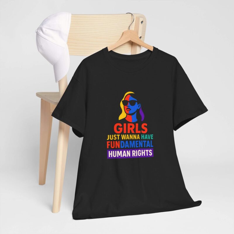 Girls Just Wanna Have FUNdamental Rights T-Shirt – Rainbow Feminist Tee Gift for Her | Bold Voices Style