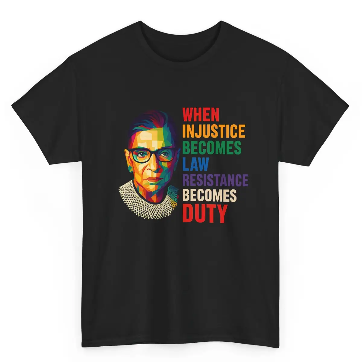 Resistance Becomes Duty T-Shirt – Rainbow Feminist Protest Quote Tee Gift for Her Bold Voices Style