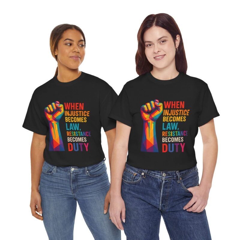 Resistance Becomes Duty T-Shirt – Rainbow Protest Graphic Tee Gift for Her | Bold Voices Style