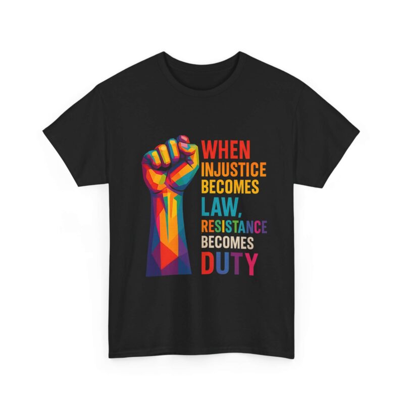 Resistance Becomes Duty T-Shirt – Rainbow Protest Graphic Tee Gift for Her | Bold Voices Style