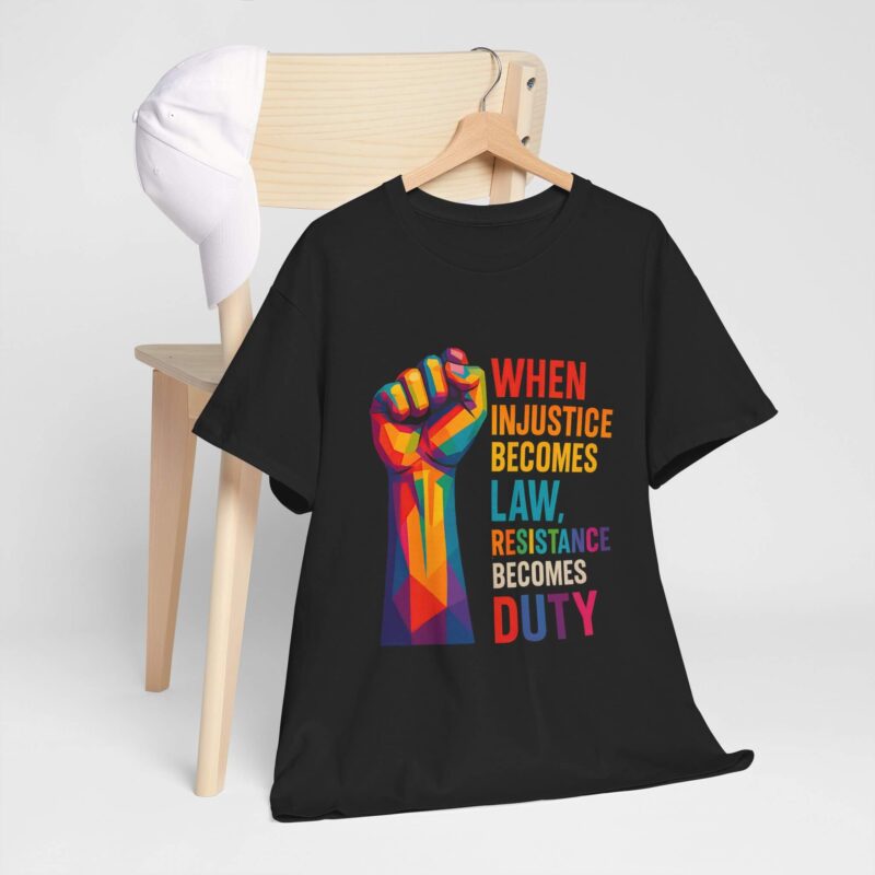 Resistance Becomes Duty T-Shirt – Rainbow Protest Graphic Tee Gift for Her | Bold Voices Style
