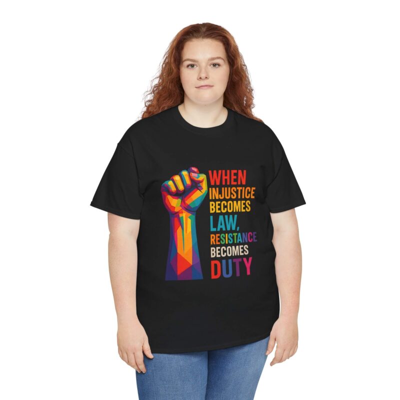 Resistance Becomes Duty T-Shirt – Rainbow Protest Graphic Tee Gift for Her | Bold Voices Style