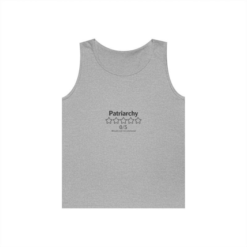 Sport Grey - Feminist Tank Top – Patriarchy 0:5 Review Graphic Muscle Tee for Women & Allies | Bold Voices Style - BOLD0002