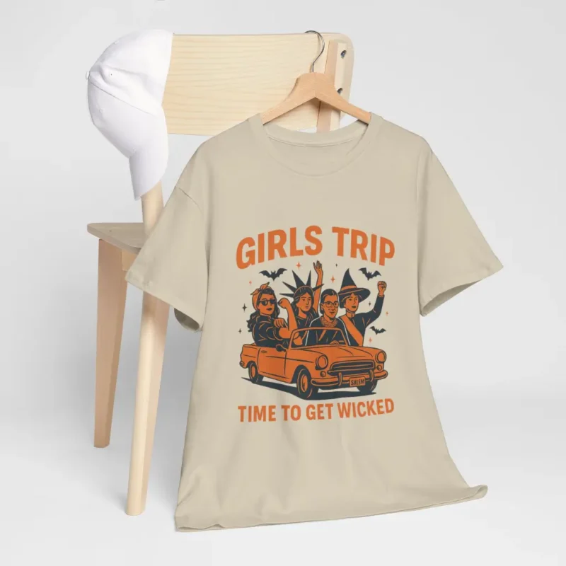Girls Trip Time to Get Wicked T-Shirt – Funny Feminist Halloween Salem Witch Tee