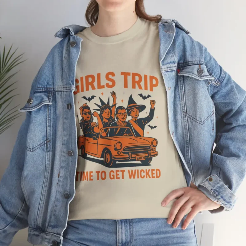 Girls Trip Time to Get Wicked T-Shirt – Funny Feminist Halloween Salem Witch Tee