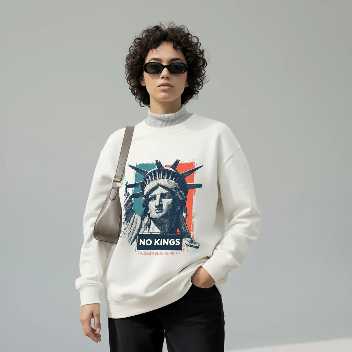 No Kings Liberty Sweatshirt – Political Activism Justice for All Statement Hoodie