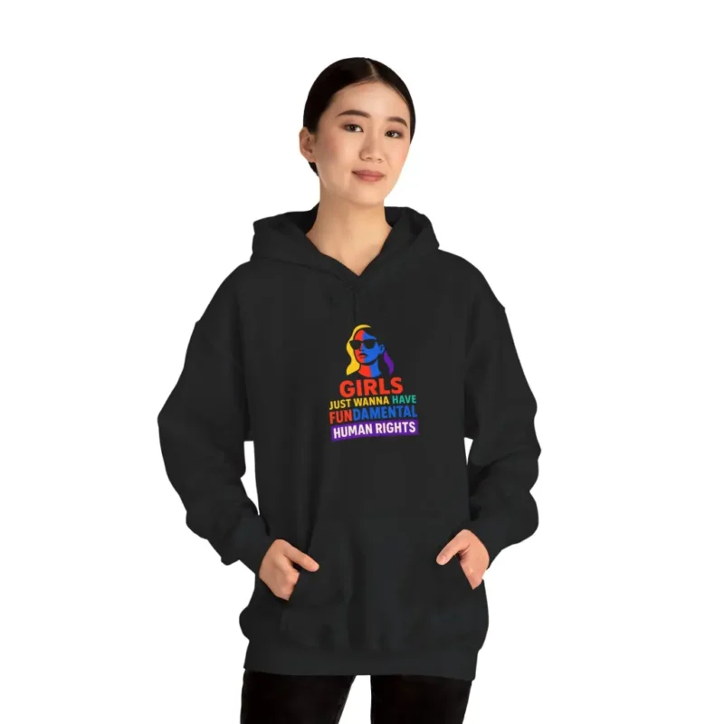 Girls Just Wanna Have Fundamental Human Rights Hoodie – Feminist Equality Statement Pullover