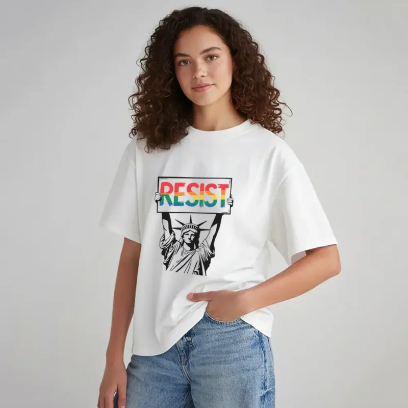 Resist Liberty Pride T-Shirt – Rainbow Activist Graphic Tee for Equality