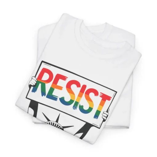 Resist Liberty Pride T-Shirt – Rainbow Activist Graphic Tee for Equality