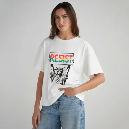 Resist Liberty Pride T-Shirt – Rainbow Activist Graphic Tee for Equality