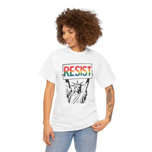 Resist Liberty Pride T-Shirt – Rainbow Activist Graphic Tee for Equality