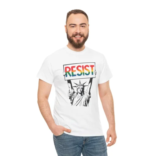 Resist Liberty Pride T-Shirt – Rainbow Activist Graphic Tee for Equality