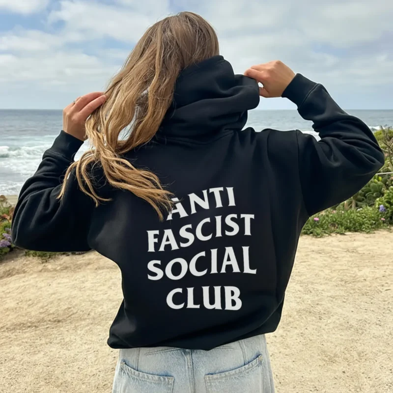 Anti Fascist Social Club Hoodie – Political Activism Equality Unisex Pullover