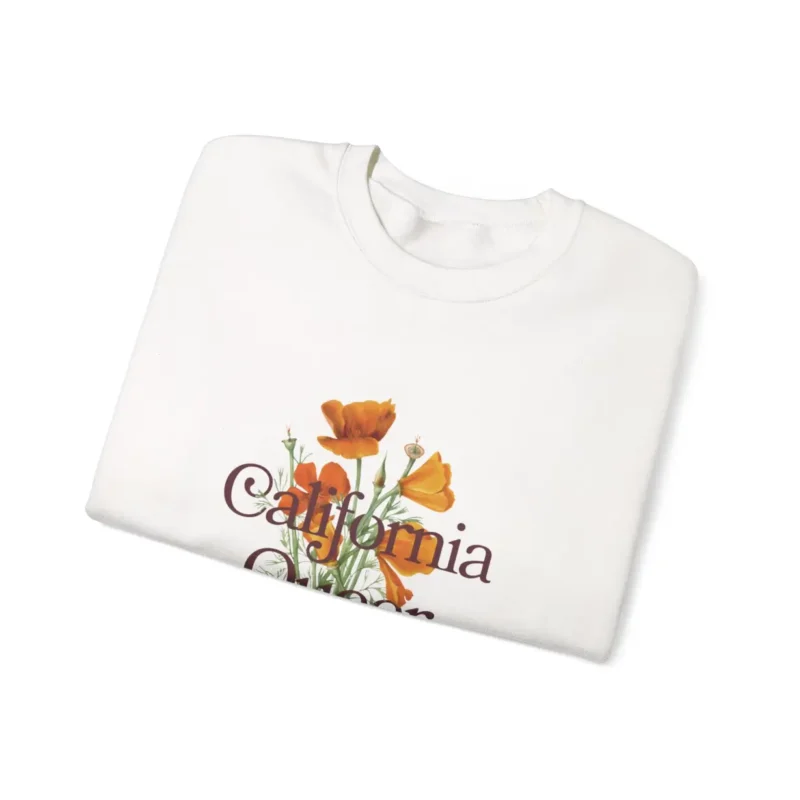 California Queer Sweatshirt – LGBTQ+ Pride Crewneck with California Poppy – Queer Rights Apparel