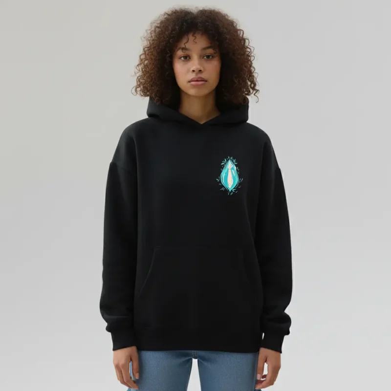 Divine Feminine Hoodie – Empowered Woman Line Art Graphic, Feminist Art Pullover