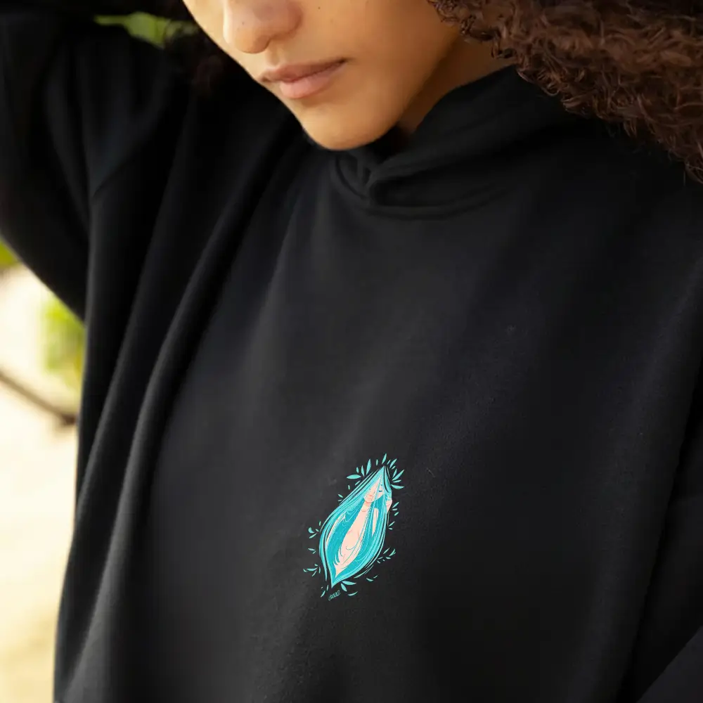 Divine Feminine Hoodie – Empowered Woman Line Art Graphic, Feminist Art Pullover