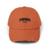 Feminist Club Printed Distressed Cap – Vintage Feminist Hat for Women and Allies