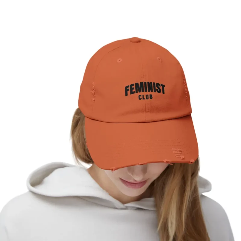 Feminist Club Printed Distressed Cap – Vintage Feminist Hat for Women and Allies