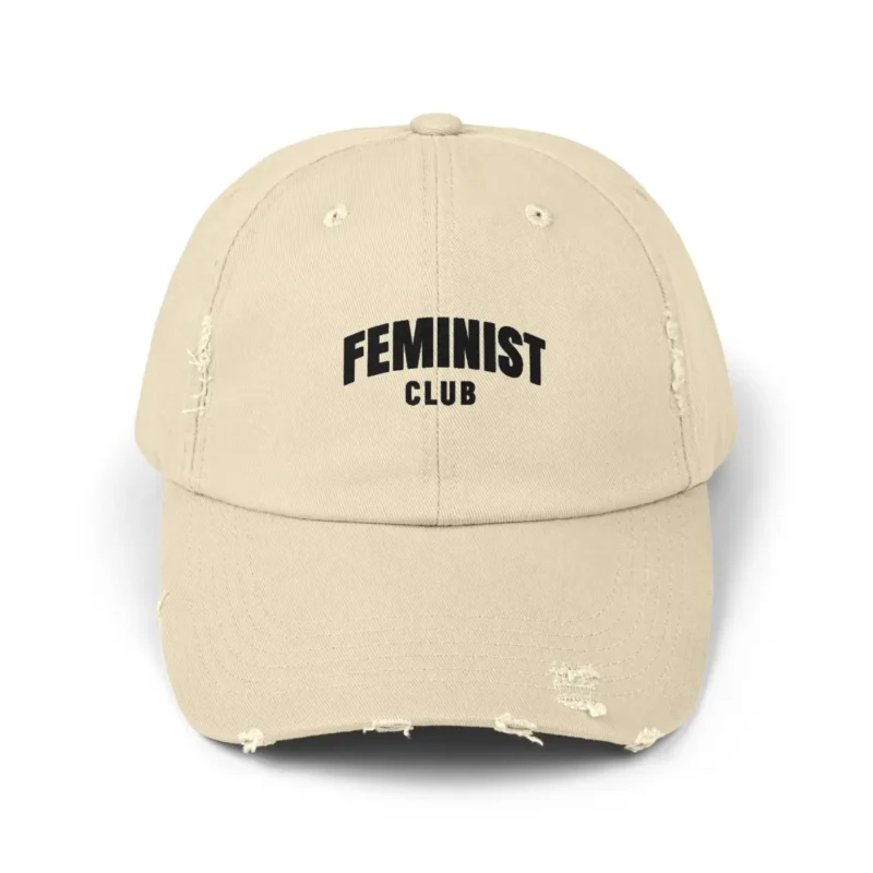 Feminist Club Printed Distressed Cap – Vintage Feminist Hat for Women and Allies