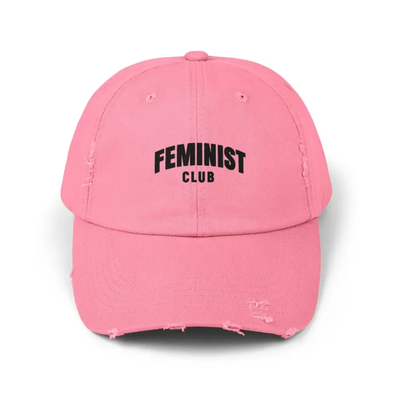 Feminist Club Printed Distressed Cap – Vintage Feminist Hat for Women and Allies