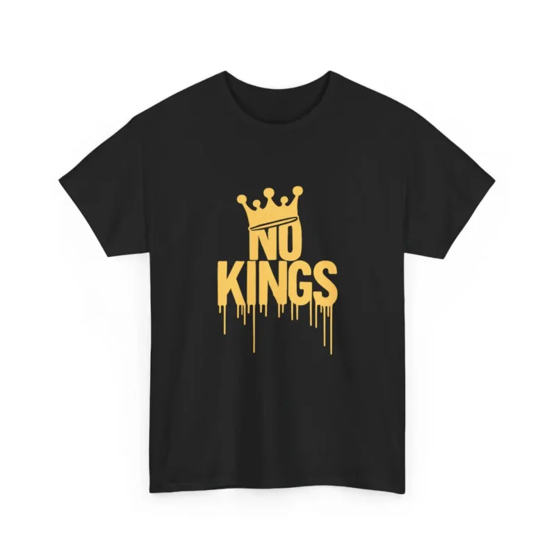 Gold Crown Graphic No Kings T-Shirt - Anti-Authoritarian Political Tee