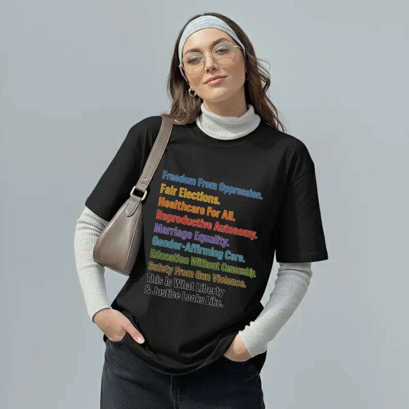 Justice For All Rainbow Equality Tee – Liberty & Human Rights Graphic Shirt
