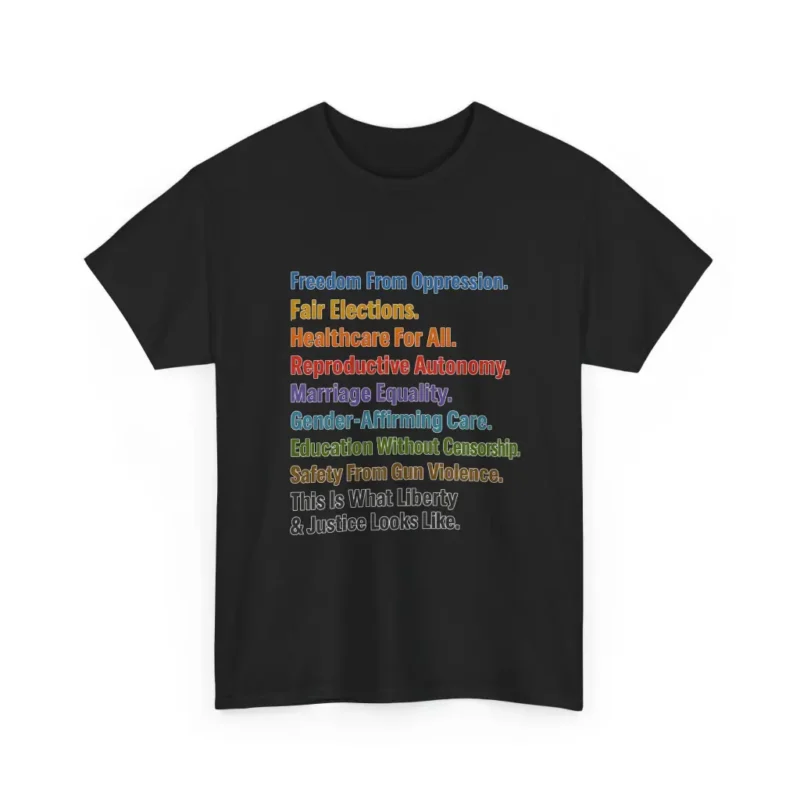 Justice For All Rainbow Equality Tee – Liberty & Human Rights Graphic Shirt