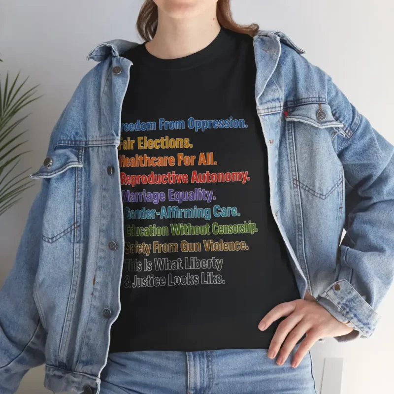 Justice For All Rainbow Equality Tee – Liberty & Human Rights Graphic Shirt
