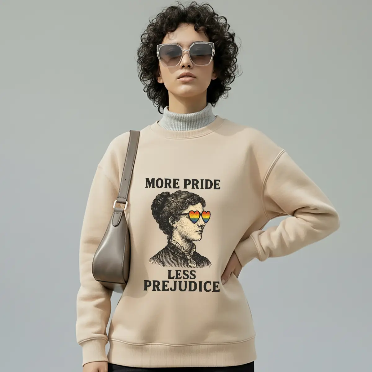 More Pride Less Prejudice Sweatshirt – Retro LGBTQ+ Pride Crewneck