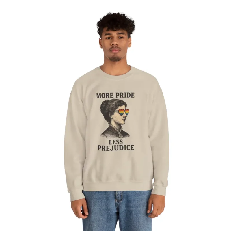 More Pride Less Prejudice Sweatshirt – Retro LGBTQ+ Pride Crewneck