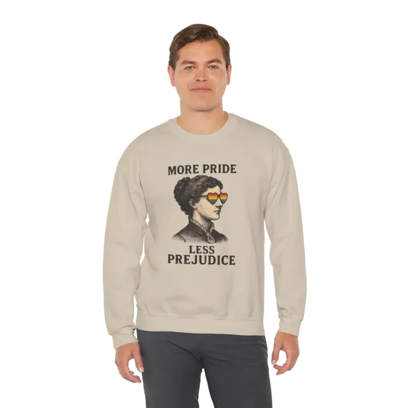 More Pride Less Prejudice Sweatshirt – Retro LGBTQ+ Pride Crewneck