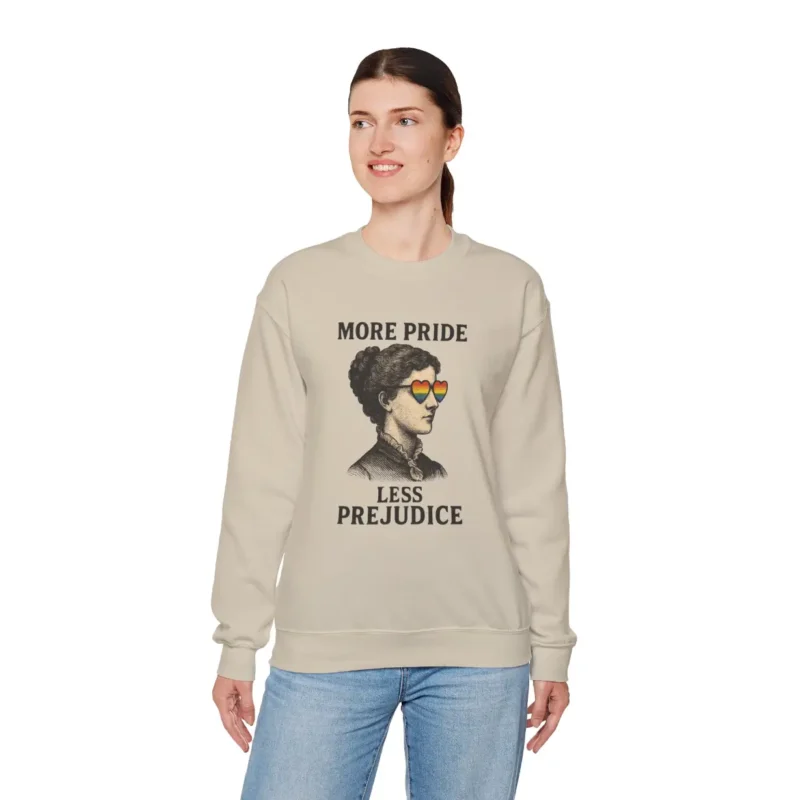 More Pride Less Prejudice Sweatshirt – Retro LGBTQ+ Pride Crewneck