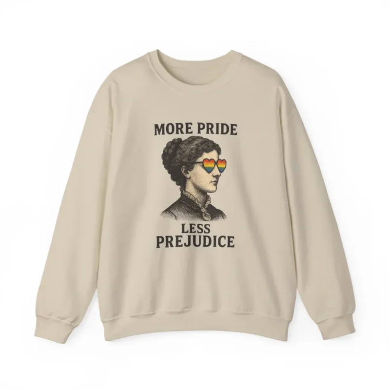 More Pride Less Prejudice Sweatshirt – Retro LGBTQ+ Pride Crewneck