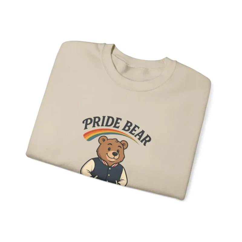 Pride Bear Sweatshirt – Cute LGBTQ+ Ally Crewneck – Rainbow Pride Apparel