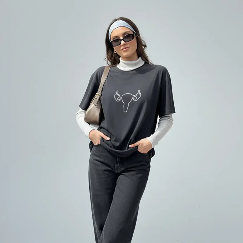 Rebel Uterus Feminist Graphic Tee – Defiant Empowerment Statement Shirt