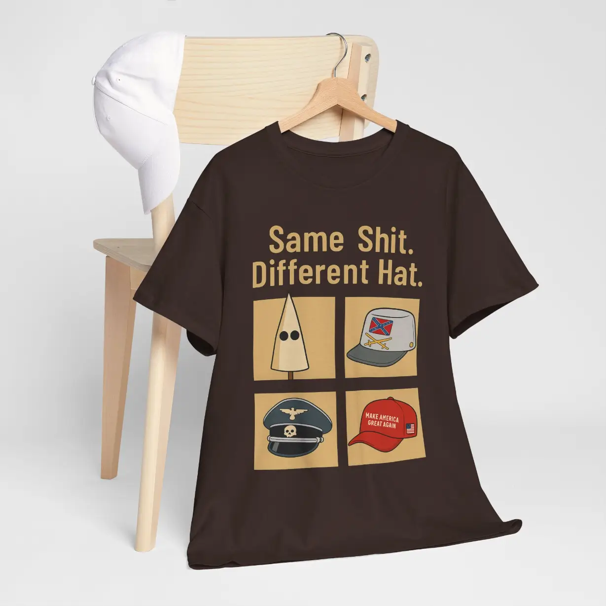 Same Shit Different Hat T-Shirt – Political Satire Anti-Fascism Graphic Tee