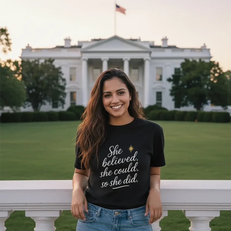 She Believed She Could So She Did T-Shirt – Inspirational Feminist Quote Shirt for Women
