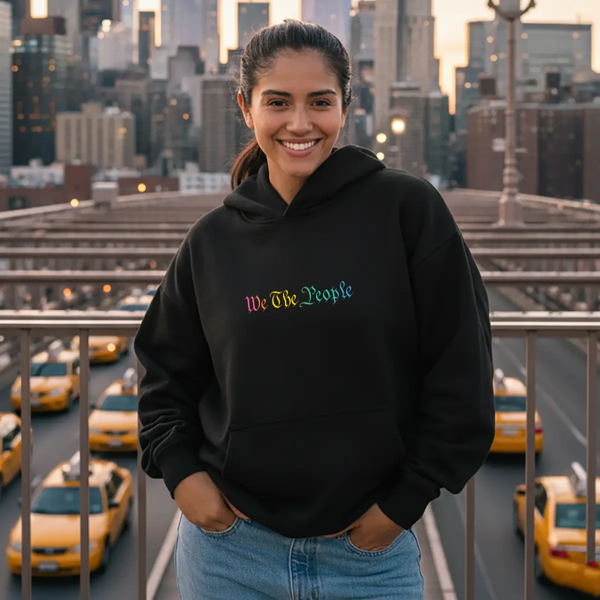 We The People Rainbow Gothic Hoodie – Equality & Pride Activist Unisex Pullover